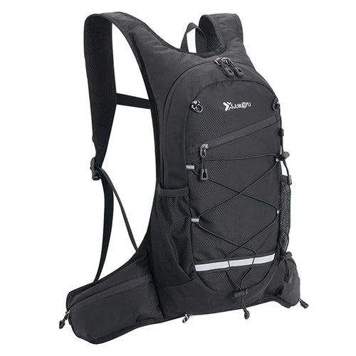 JUNLETU Running Polyester Vest Backpack Hiking Cycling Backpack Water Bottle Carrying Bag Large Capacity Shoulders Bag - Black - 1