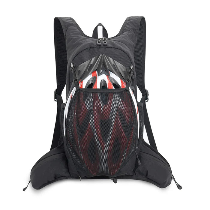 JUNLETU Running Polyester Vest Backpack Hiking Cycling Backpack Water Bottle Carrying Bag Large Capacity Shoulders Bag - Black - 2