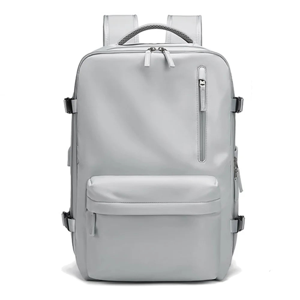 OUTWALK Large Capacity Travel Nylon Waterproof Men Backpack Laptop Clothes Storage Dual Shoulders Bag - Light Grey - 1
