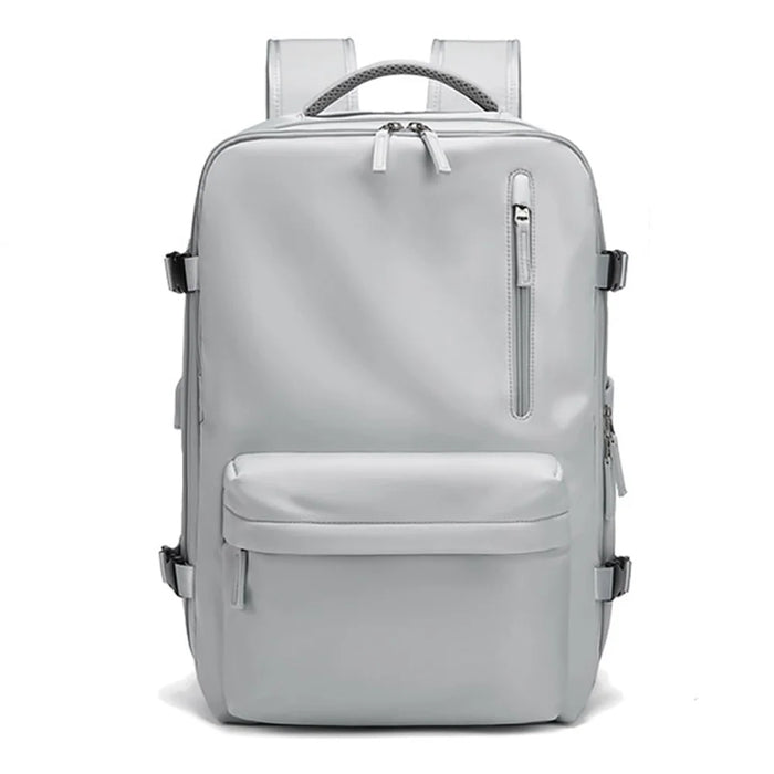 OUTWALK Large Capacity Travel Nylon Waterproof Men Backpack Laptop Clothes Storage Dual Shoulders Bag - Light Grey - 1
