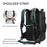 OUTWALK Men Travel Camping Hiking Oxford Cloth Backpack Clothes Shoe Storage Daypack with Crossbody Strap - Black - 2