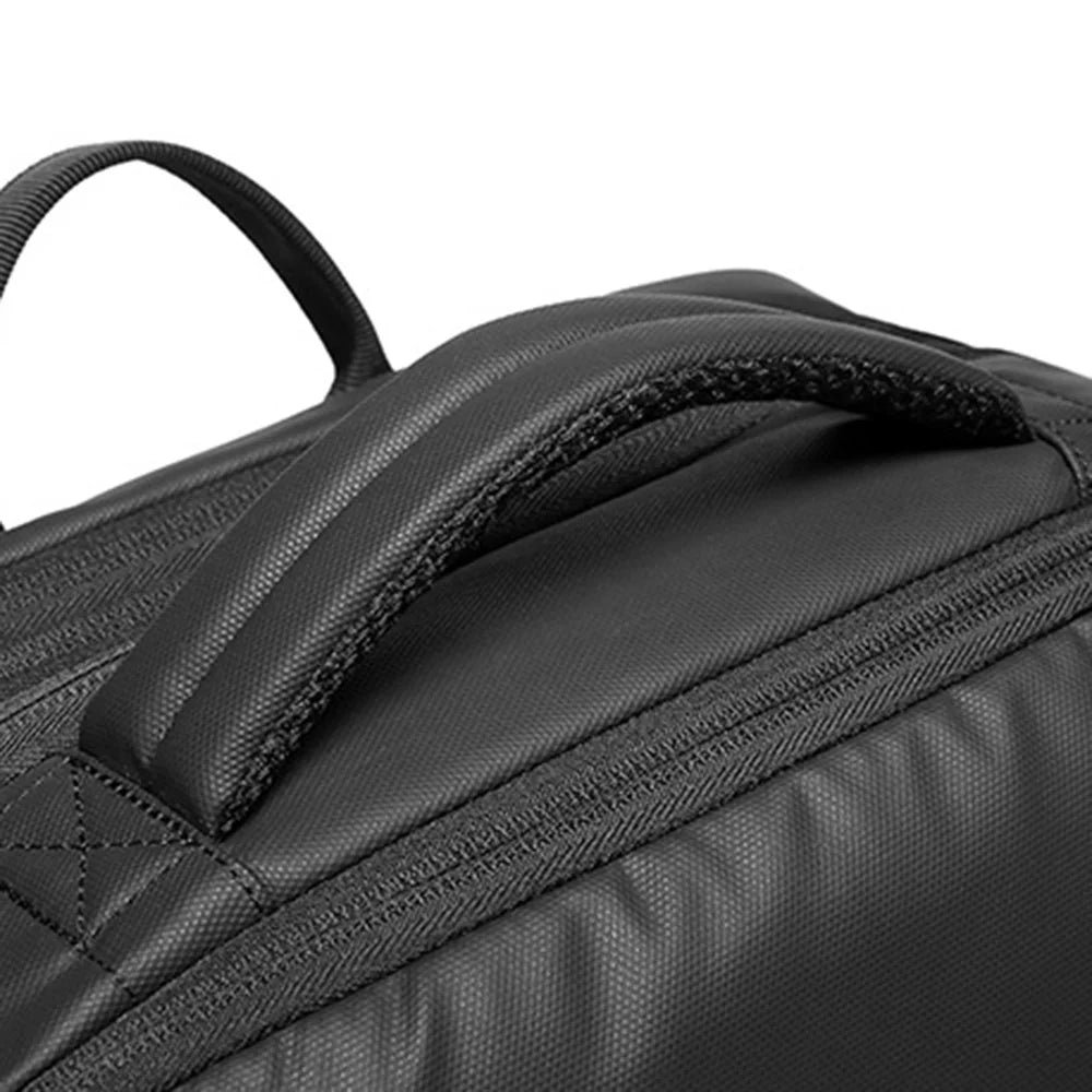 OUTWALK Business Style Oxford+Polyester Shoulder Bag Splash-Proof 36-55L Large Backpack for Women, Men - Elegant / Black - 4