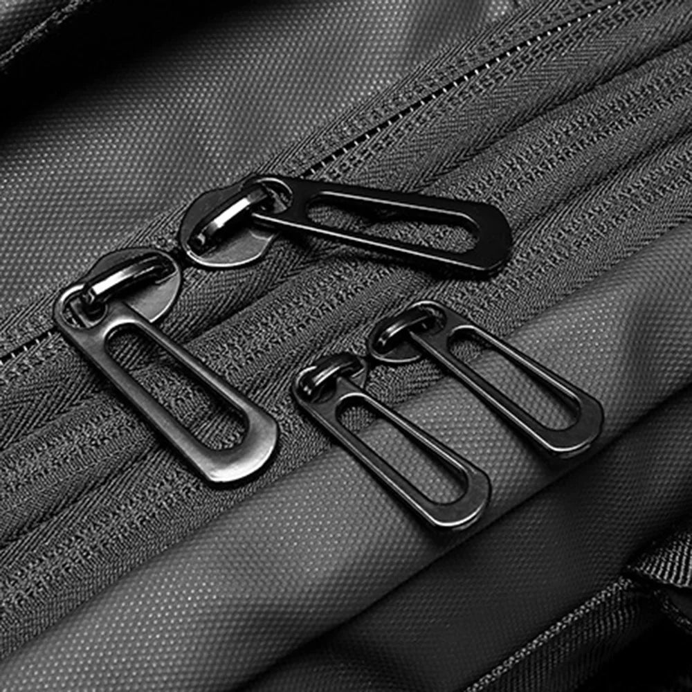 OUTWALK Business Style Oxford+Polyester Shoulder Bag Splash-Proof 36-55L Large Backpack for Women, Men - Elegant / Black - 5