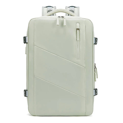 OUTWALK Fashionable Style 20-35L Student Backpack Waterproof Extended Shoulder Bag for 16" Laptops - Mint Green - 1