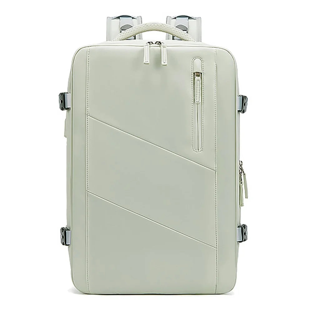 OUTWALK Fashionable Style 20-35L Student Backpack Waterproof Extended Shoulder Bag for 16" Laptops - Mint Green - 1