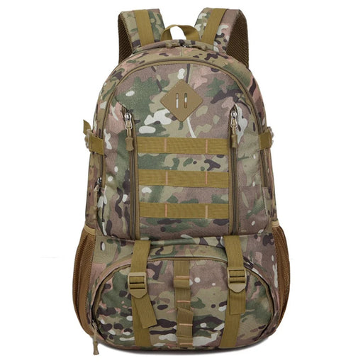 FLAMEHORSE 50L Large Capacity Nylon Backpack Outdoor Hiking Trekking Rucksack - Green Camouflage - 1