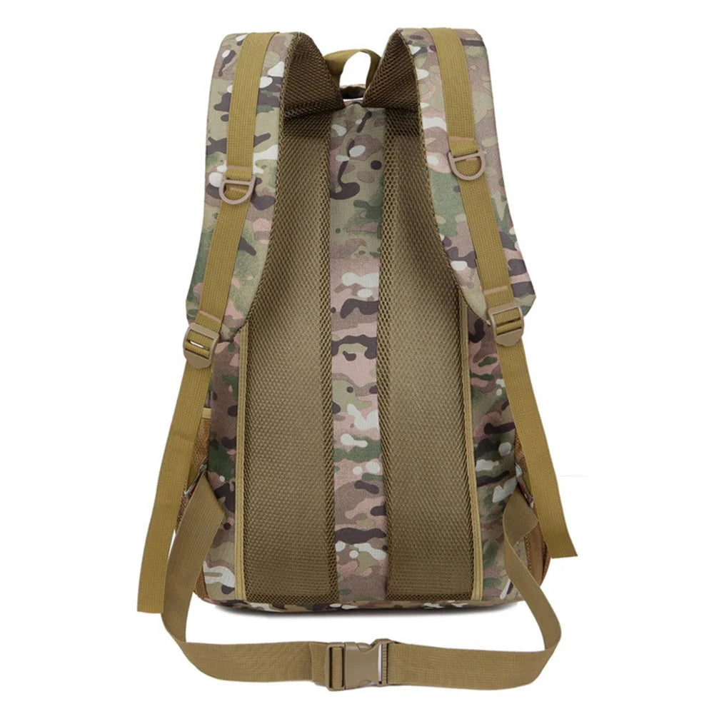 FLAMEHORSE 50L Large Capacity Nylon Backpack Outdoor Hiking Trekking Rucksack - Green Camouflage - 2