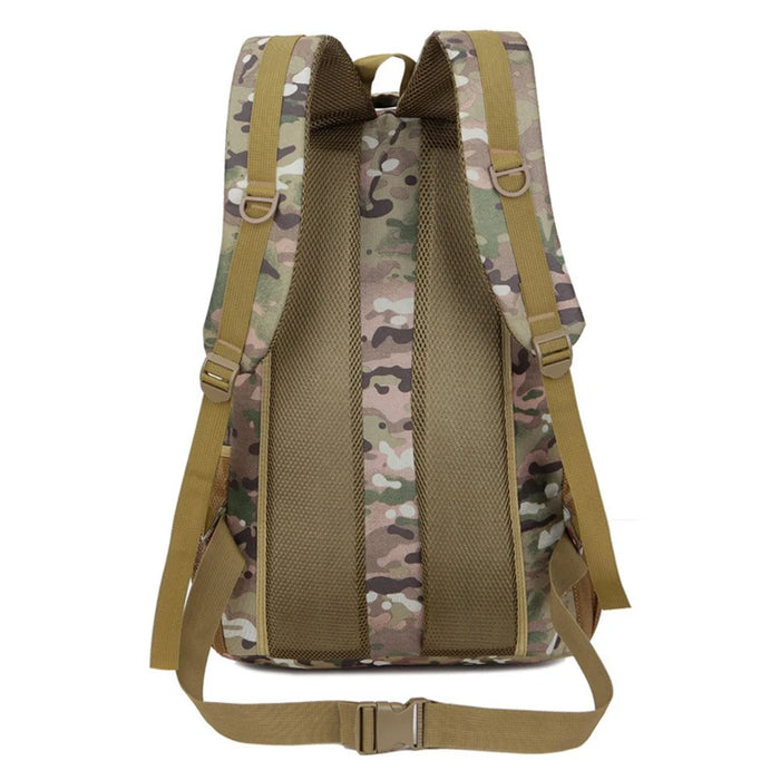 FLAMEHORSE 50L Large Capacity Nylon Backpack Outdoor Hiking Trekking Rucksack - Green Camouflage - 2