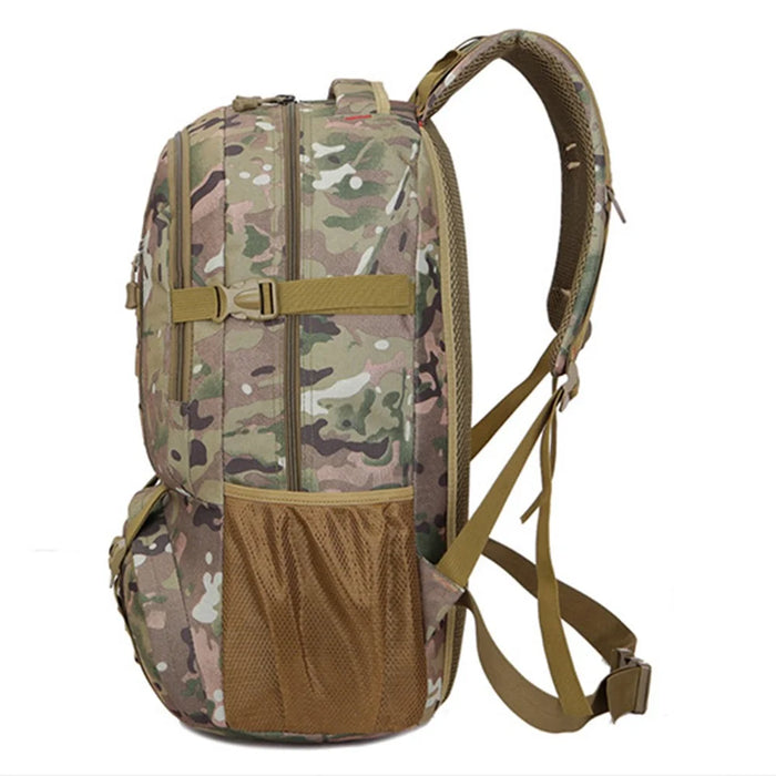 FLAMEHORSE 50L Large Capacity Nylon Backpack Outdoor Hiking Trekking Rucksack - Green Camouflage - 3