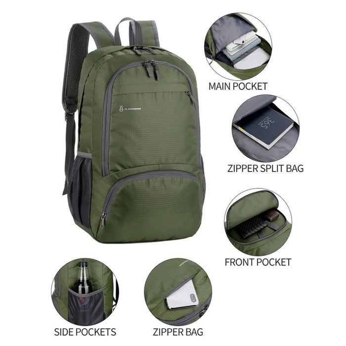 FLAMEHORSE k66 Waterproof Oxford Cloth Backpack Casual Travel Sports Foldable Shoulder Bag - Blue - 7