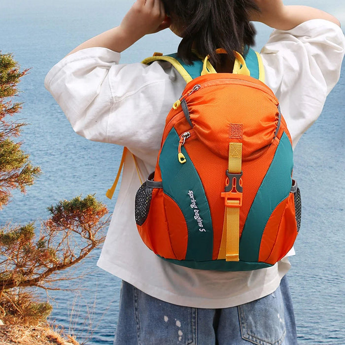 TAIDING 8225 Kids Teens Backpack Travel School Rucksack Nylon+Polyester Shoulder Bag, Size S - Orange - 7