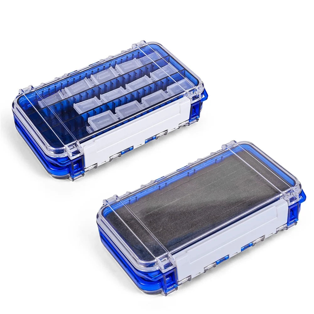 LEO 28237 Fishing Tackle Boxes Waterproof Hooks Storage Organizer Transparent PC Lure Fishing Box - Blue - 2