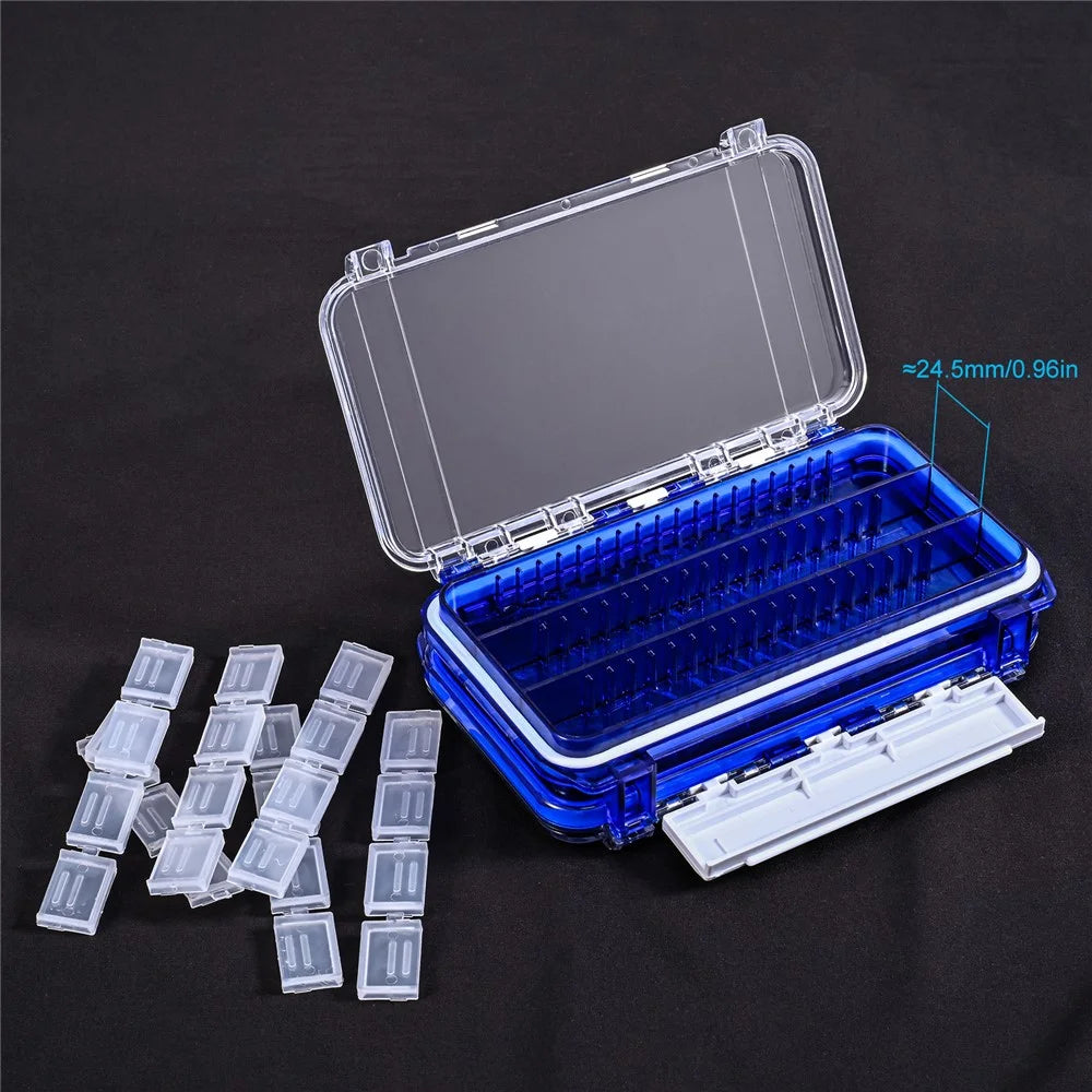 LEO 28237 Fishing Tackle Boxes Waterproof Hooks Storage Organizer Transparent PC Lure Fishing Box - Blue - 5