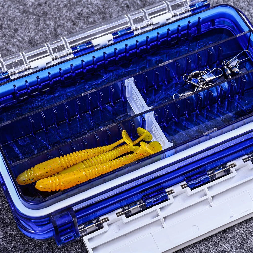 LEO 28237 Fishing Tackle Boxes Waterproof Hooks Storage Organizer Transparent PC Lure Fishing Box - Blue - 6