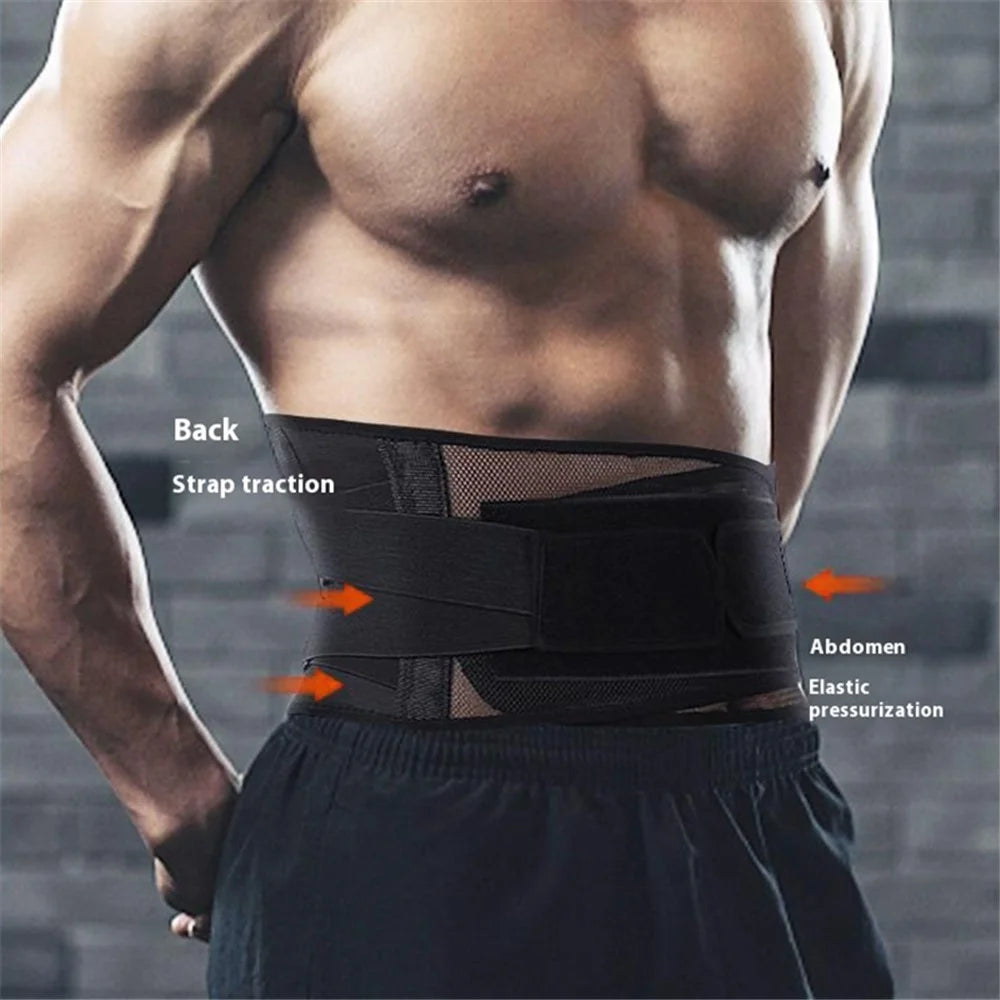 AB057 Sports Anti-Sprain Waist Support Band Yoga Fitness Adjustable Breathable Waist Guard - L - 4
