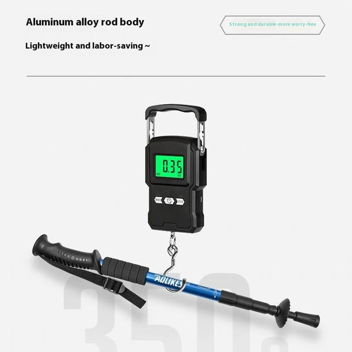 AOLIKES 3401 Lightweight Aluminum Alloy Trekking Pole 4 Sections Adjustable Hiking Stick - Blue - 2