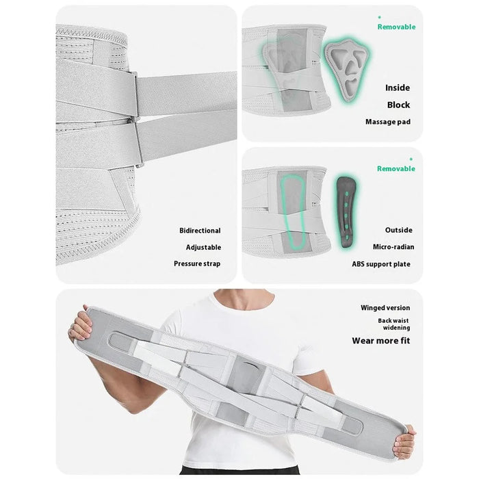 AOLIKES 7895 Waist Support Fixing Belt Unisex Mesh Breathable Compression Waist Band with Removable Lining Pad - M - 4