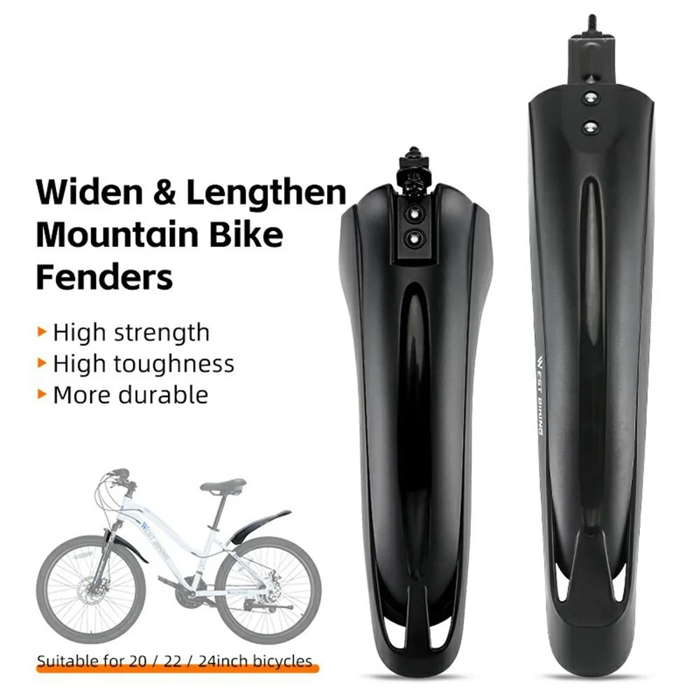 WEST BIKING YP0714034 For 20 22 24 Inch Bicycle Mudguard Mountain Bike Front + Rear Rain Fenders - 2