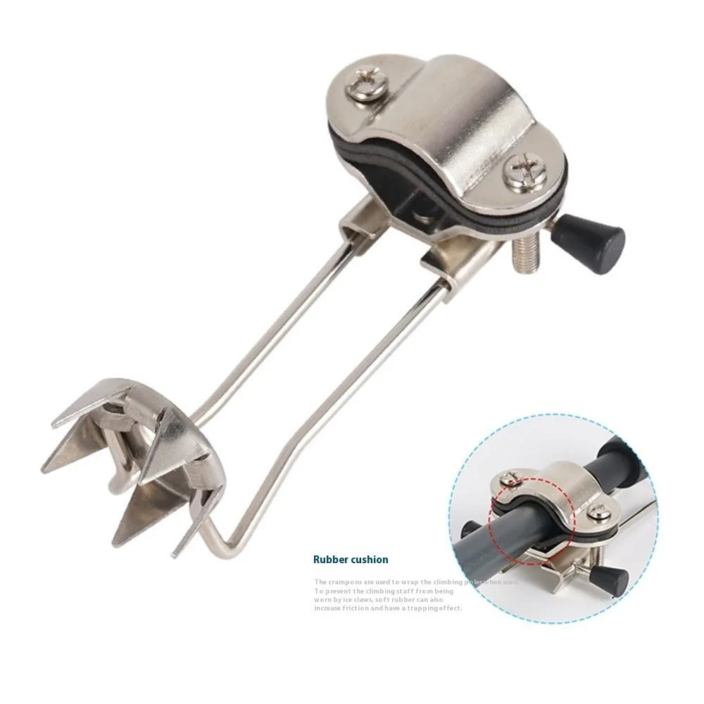 Stainless Steel Trekking Pole Ice Grip Crampons Anti-Slip Winter Fixing Cane Tip AL632453105065 - 4