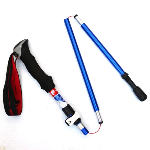 TREKPRO TP601 110-125cm 5-Section Trekking Pole Portable Lightweight Aluminum Alloy Folding Hiking Stick - Blue - 1