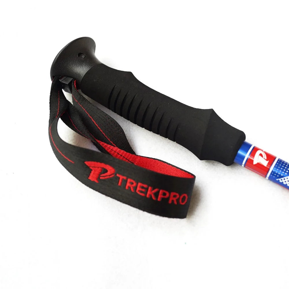 TREKPRO TP601 110-125cm 5-Section Trekking Pole Portable Lightweight Aluminum Alloy Folding Hiking Stick - Blue - 5