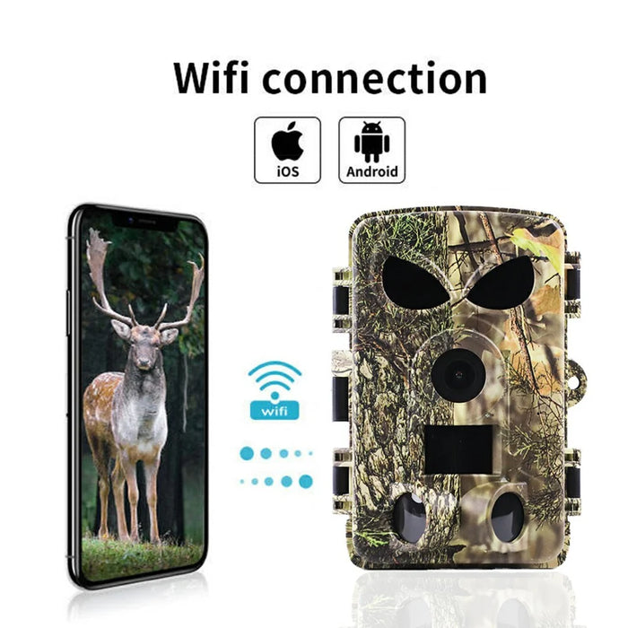 PR8000 Outdoor Hunting 8K WiFi Trail Camera 60MP Ultra HD Night Vision Wildlife Scouting Pocket Cam - 5