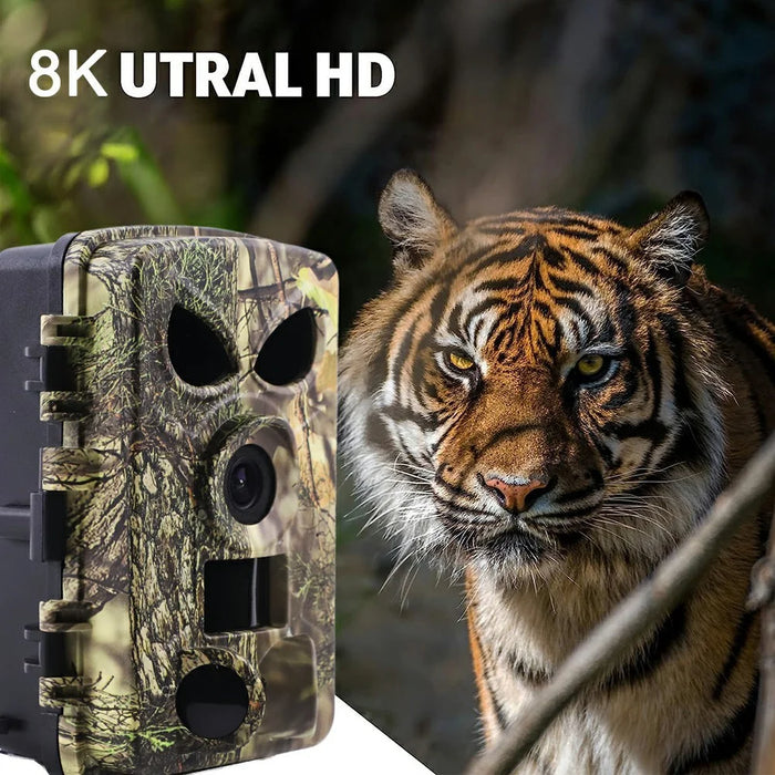 PR8000 Outdoor Hunting 8K WiFi Trail Camera 60MP Ultra HD Night Vision Wildlife Scouting Pocket Cam - 6