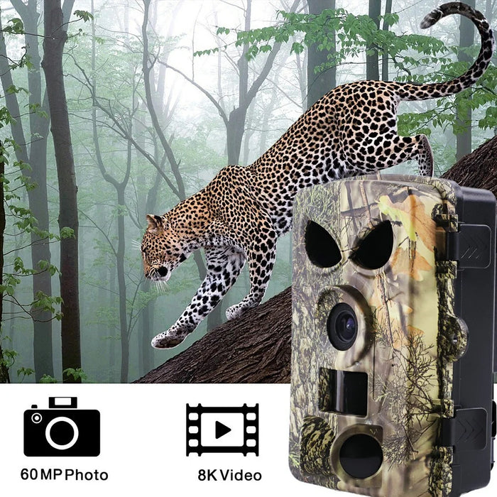 PR8000 Outdoor Hunting 8K WiFi Trail Camera 60MP Ultra HD Night Vision Wildlife Scouting Pocket Cam - 7