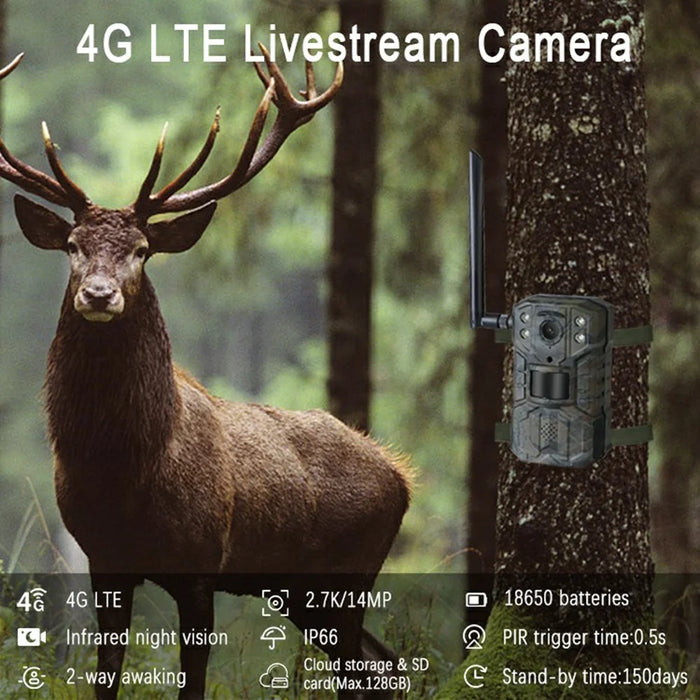 H2 Wildlife Surveillance Hunting Camera 4G Remote Monitoring Outdoor Wireless Trail Cam (European Version) - 2