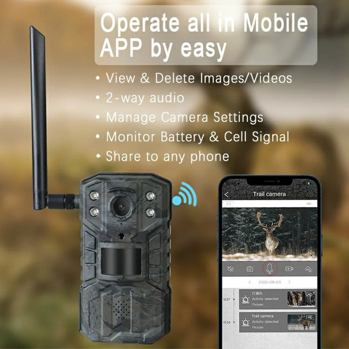 H2 Wildlife Surveillance Hunting Camera 4G Remote Monitoring Outdoor Wireless Trail Cam (European Version) - 3