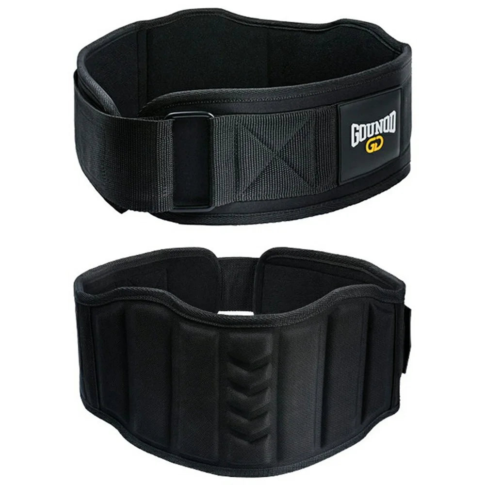 GOUNOD HY020 Weight Lifting Powerlifting Waist Support Belt Squat Training Waist Protection Band - Black S - 1