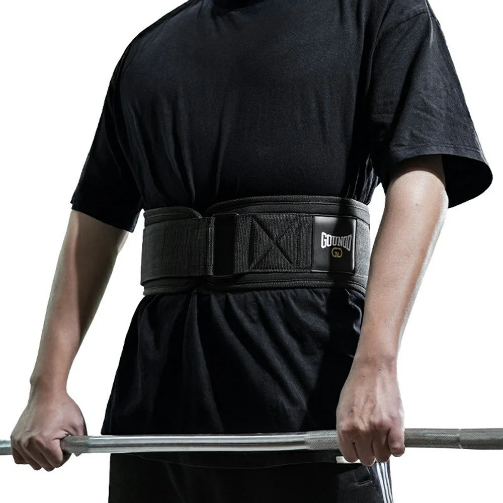 GOUNOD HY020 Weight Lifting Powerlifting Waist Support Belt Squat Training Waist Protection Band - Black S - 5