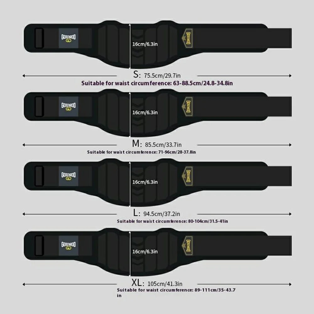 GOUNOD HY020 Weight Lifting Powerlifting Waist Support Belt Squat Training Waist Protection Band - Black S - 7