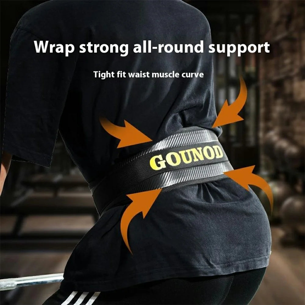 GOUNOD HY025 Weight Lifting Waist Belt Men Women Powerlifting Squat Deadlift Workout Waist Support Band - Black S - 3