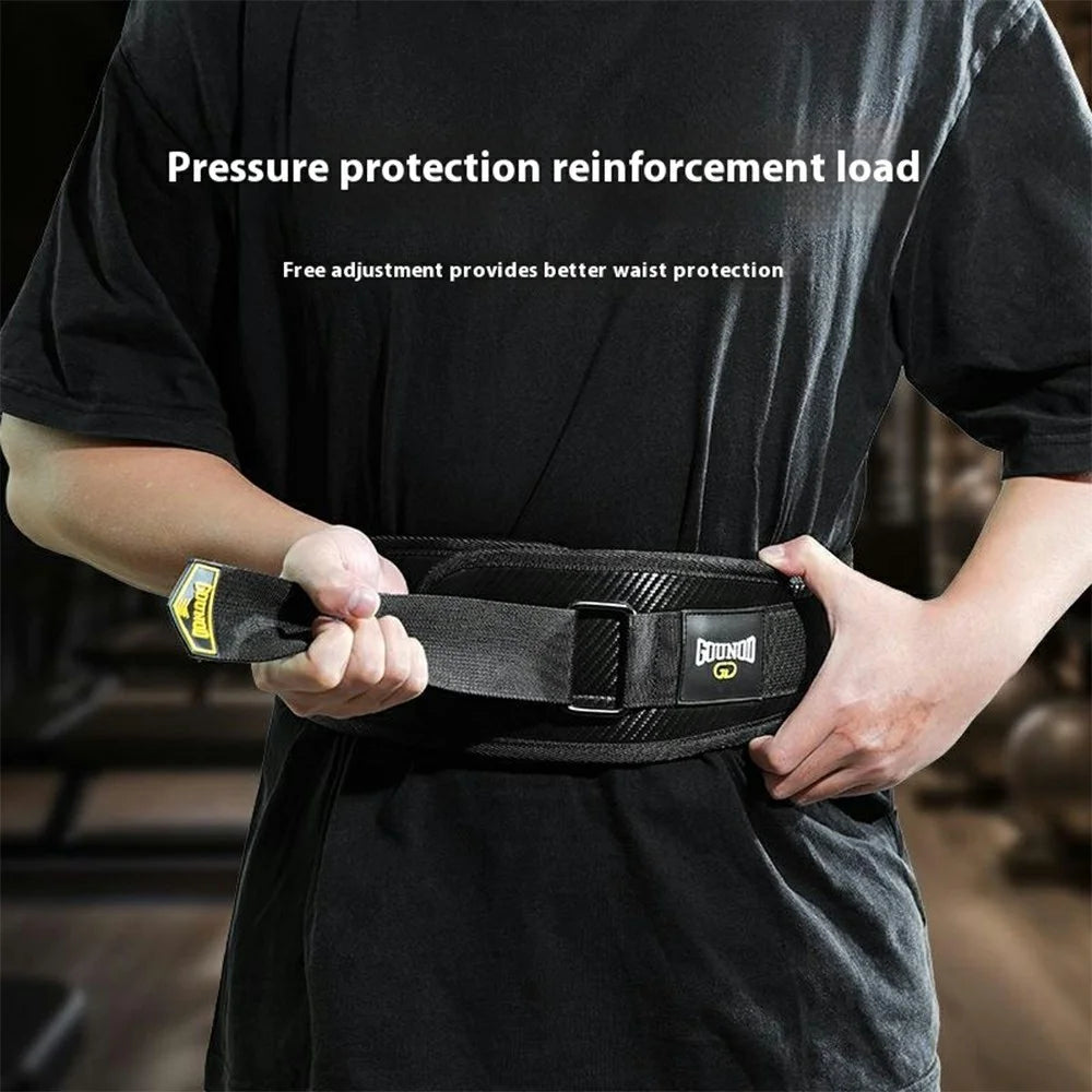 GOUNOD HY025 Weight Lifting Waist Belt Men Women Powerlifting Squat Deadlift Workout Waist Support Band - Black S - 4