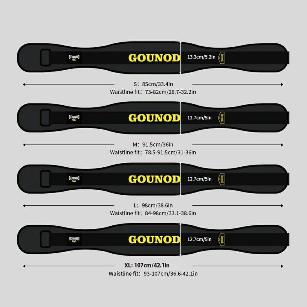 GOUNOD HY025 Weight Lifting Waist Belt Men Women Powerlifting Squat Deadlift Workout Waist Support Band - Black S - 6