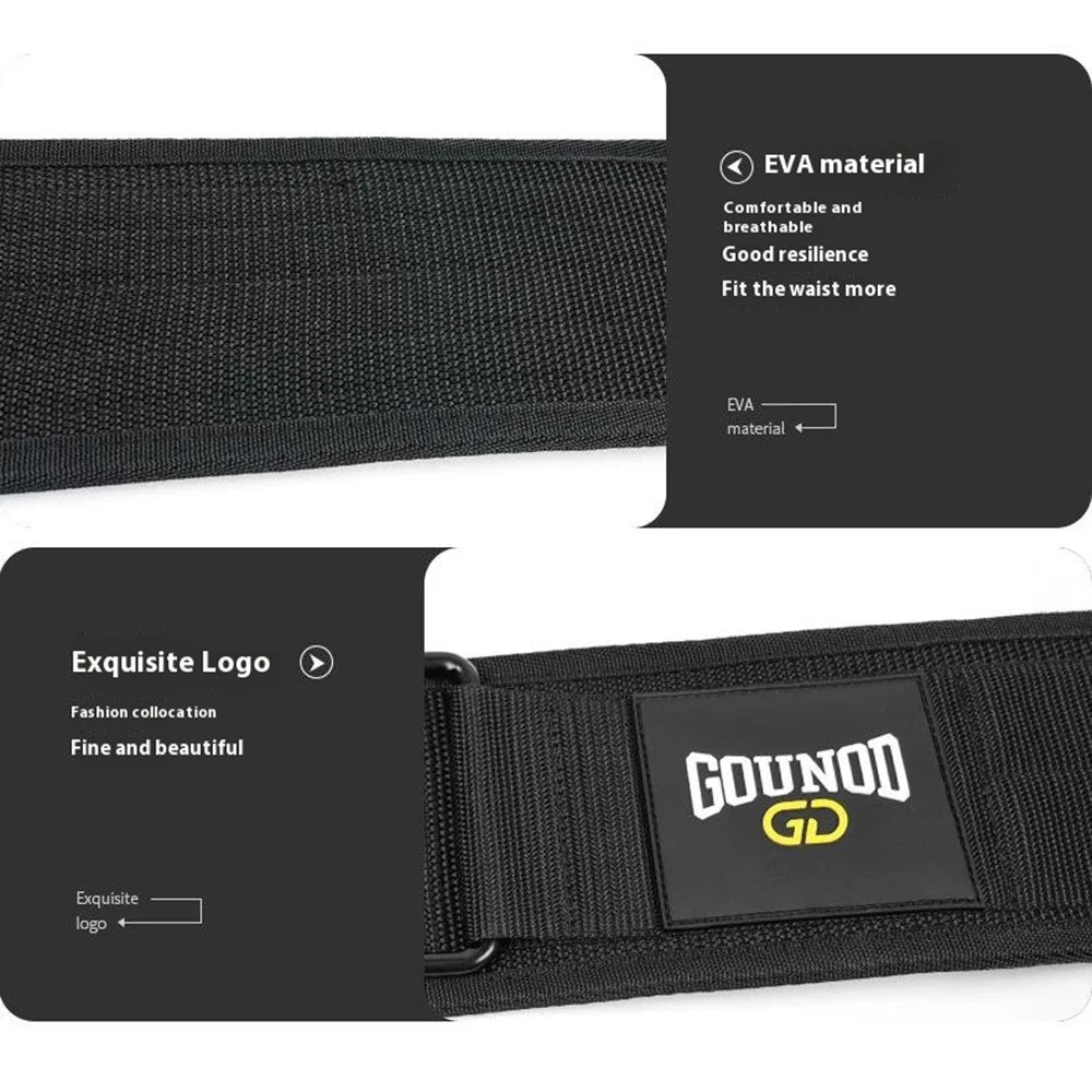 GOUNOD HY021 Weight Lifting Belt Powerlifting Back Support Squat Deadlift Lumbar Brace - Black S - 7