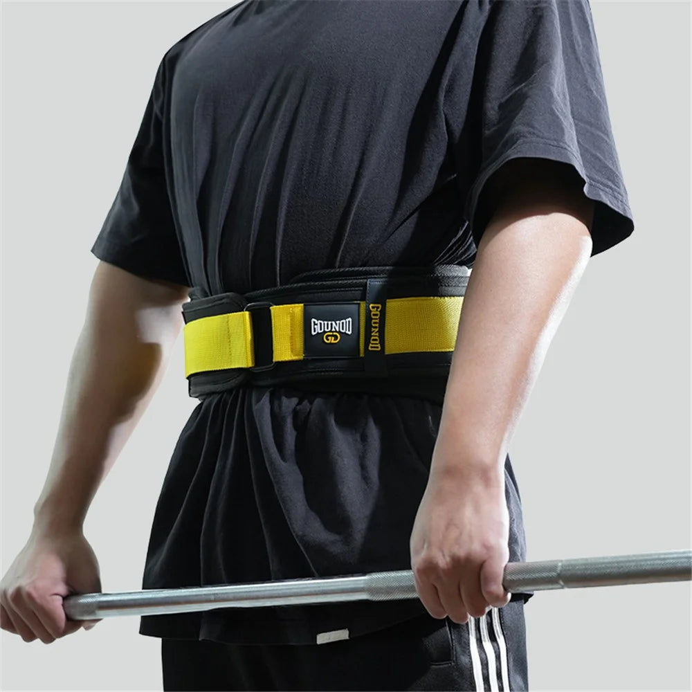 GOUNOD HY023 Weight Lifting Belt Waist Support Brace for Fitness Outdoor Sports Training Protection - Black / S - 7