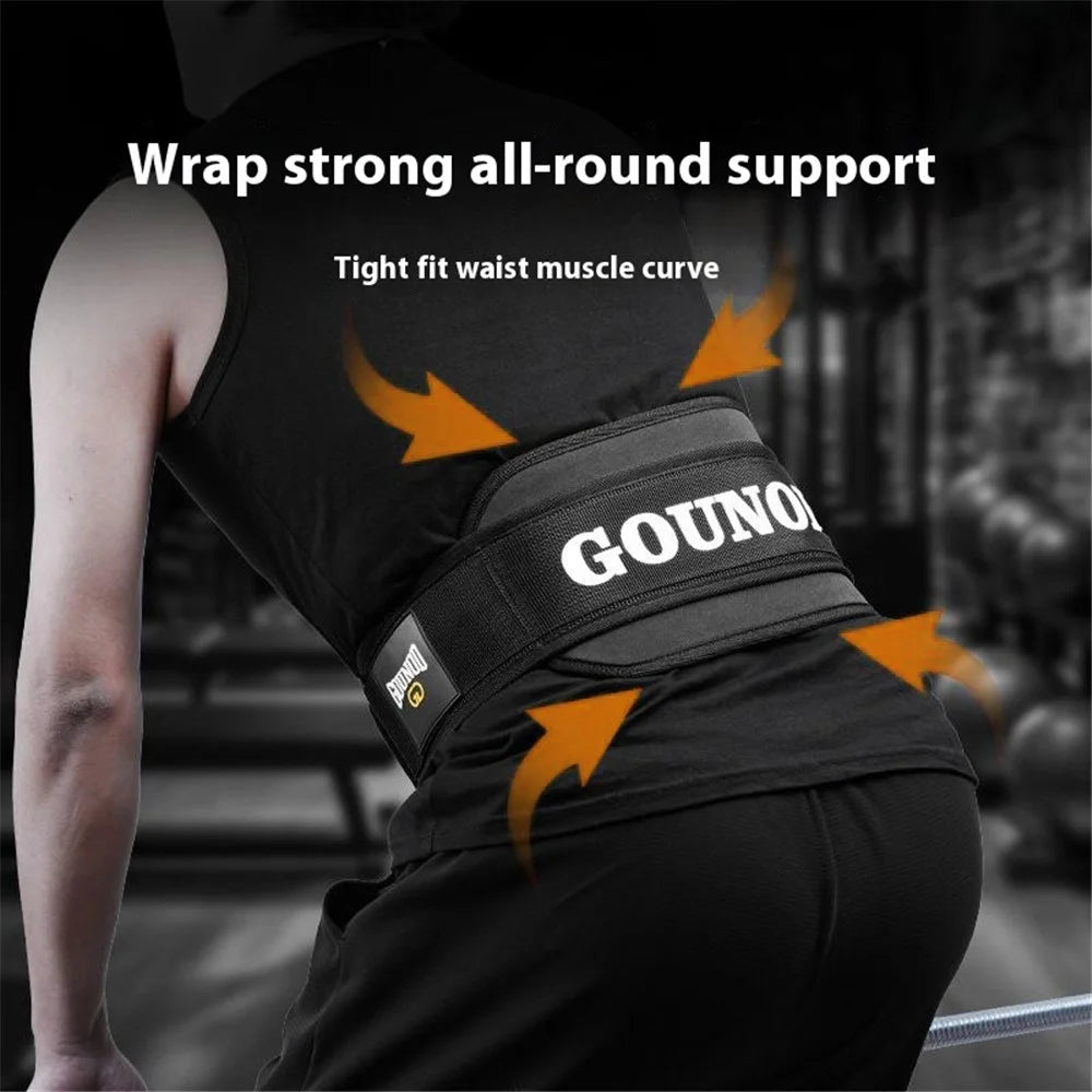 GOUNOD HY022 Weight Lifting Belt Squat Deadlift Back Support Powerlifting Gym Training Equipment - Black / S - 4