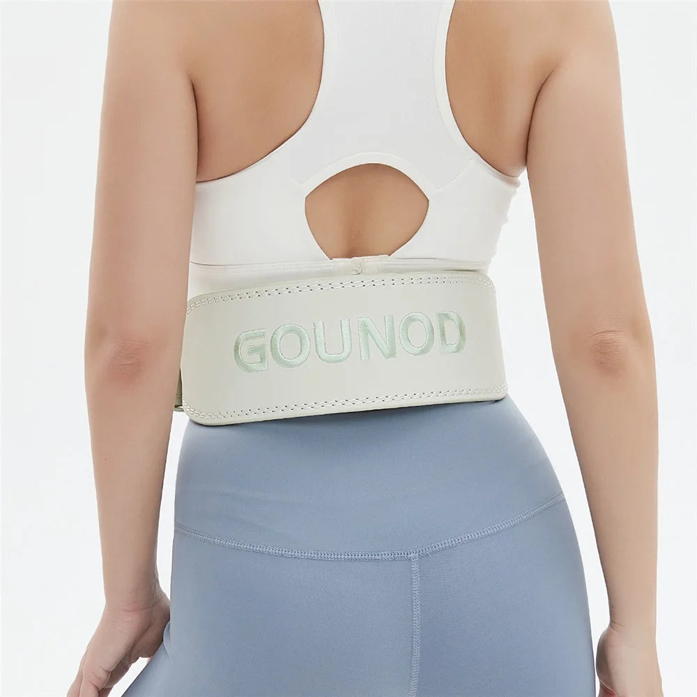 GOUNOD HY036 Weightlifting Belt Matte PU Leather Fitness Squat Deadlift Powerlifting Waist Support, Size M - Green - 7