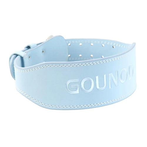 GOUNOD HY036 Weightlifting Belt Matte PU Leather Fitness Squat Deadlift Powerlifting Waist Support, Size L - Blue - 1