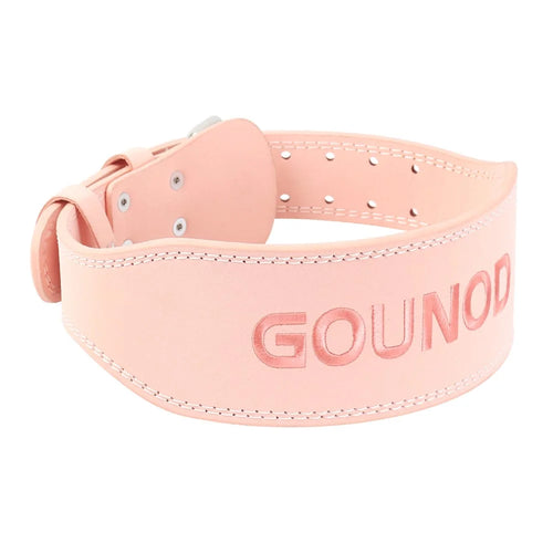 GOUNOD HY036 Weightlifting Belt Matte PU Leather Fitness Squat Deadlift Powerlifting Waist Support, Size XL - Pink - 1