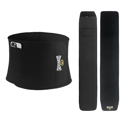 GOUNOD HY007 Adjustable Waist Trimmer Belt Sweat Band Abdominal Trainer Support for Fitness - Black M - 1