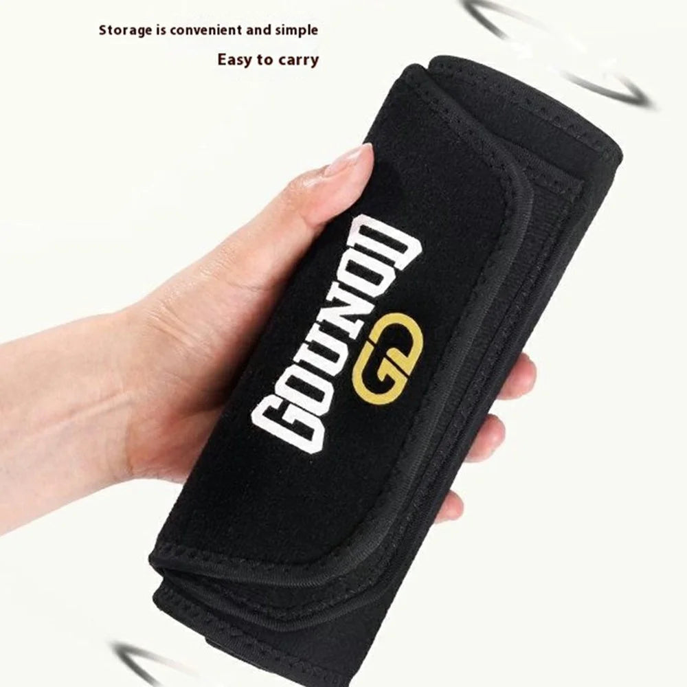 GOUNOD HY007 Adjustable Waist Trimmer Belt Sweat Band Abdominal Trainer Support for Fitness - Black M - 4