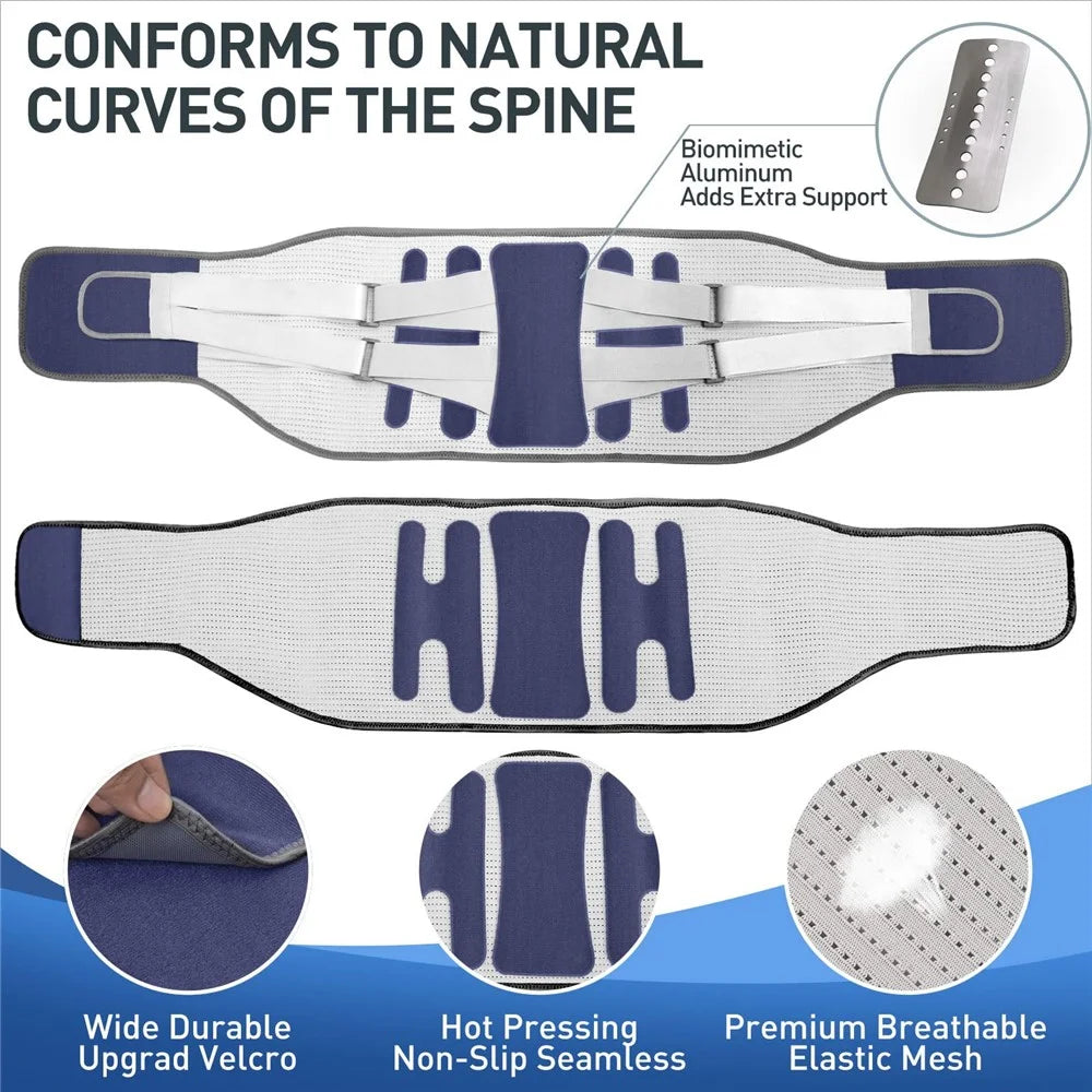 YF-YD042 Size XL Thermal Pressed Steel Plate Sports Waist Brace Adults Fitness Basketball Deadlift Waist Support Band - Blue - 4