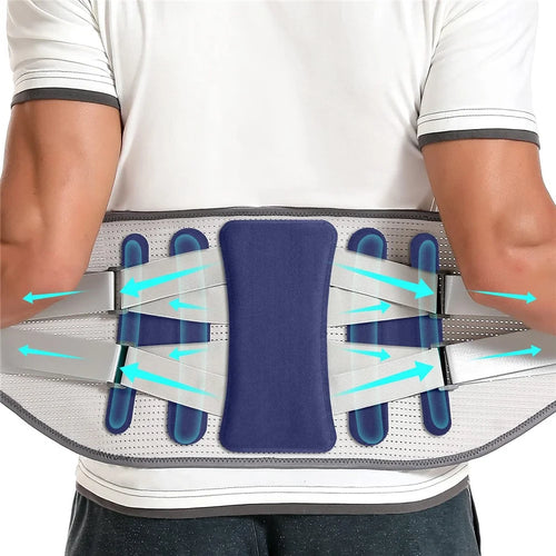 YF-YD042 Size 3XL Thermal Pressed Steel Plate Sports Waist Brace Adults Fitness Basketball Deadlift Waist Support Band - Blue - 1