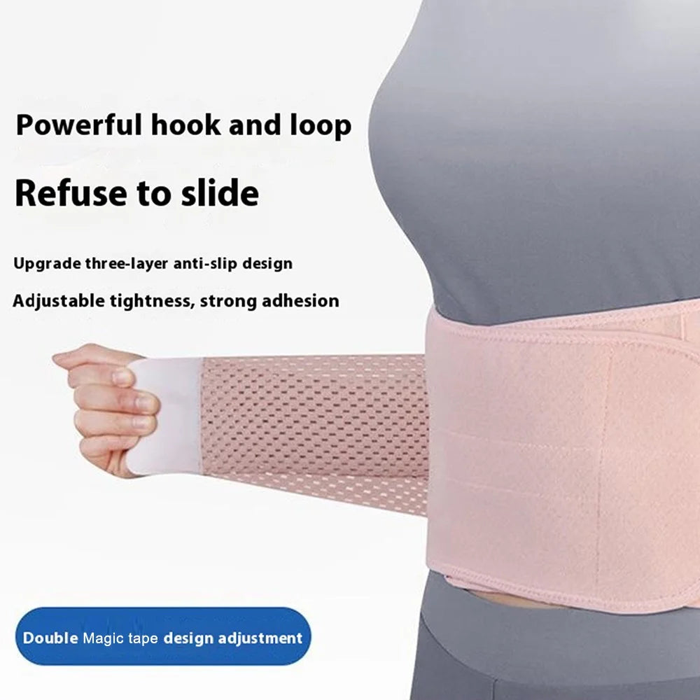 YF-YD041 Lightweight Breathable Compression Waist Support Belt Men Women Fitness Elastic Waist Band - Pink M - 4