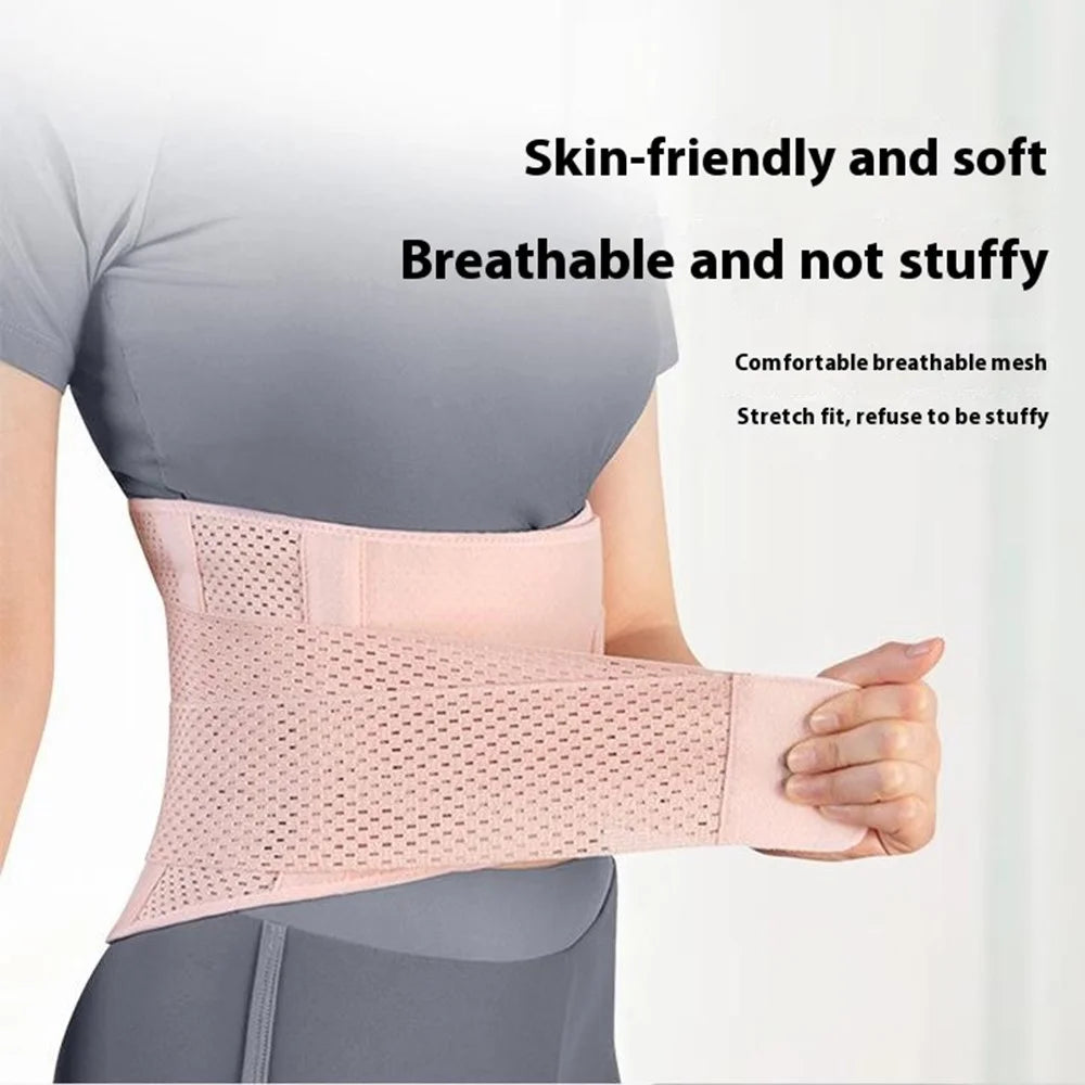 YF-YD041 Lightweight Breathable Compression Waist Support Belt Men Women Fitness Elastic Waist Band - Pink M - 5