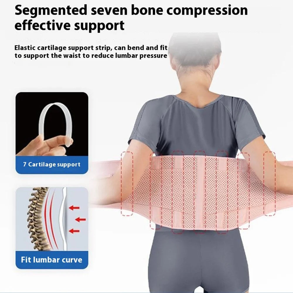 YF-YD041 Lightweight Breathable Compression Waist Support Belt Men Women Fitness Elastic Waist Band - Pink M - 6