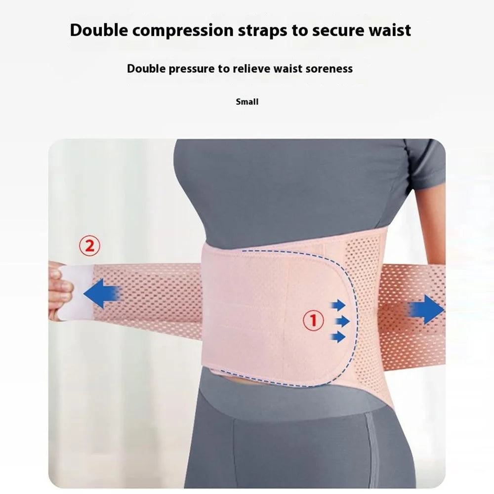 YF-YD041 Lightweight Breathable Compression Waist Support Belt Men Women Fitness Elastic Waist Band - Pink M - 7